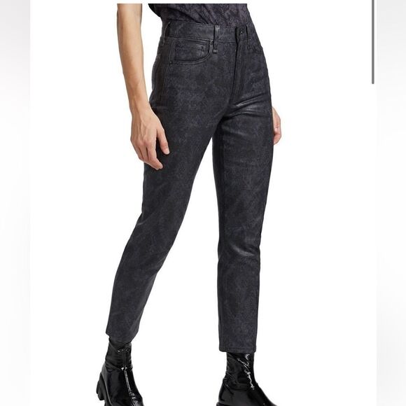 Rag & Bone Nina High-Rise Ankle Cigarette Snakeprint Jeans.Size 29 - Picture 4 of 16